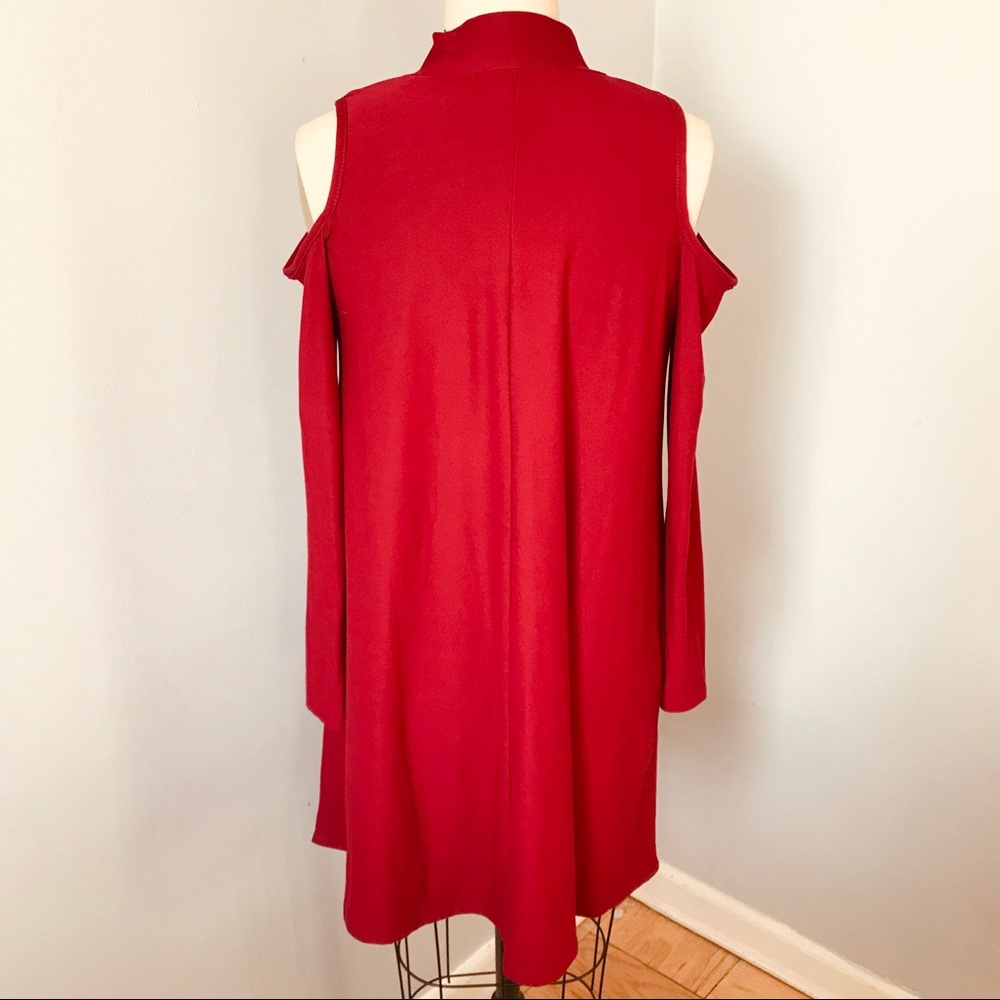 Planet Gold Cold Shoulder Trapeze Dress - Picture 4 of 7